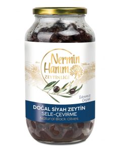 Nermin Hanım Edremit Siyah Sele Çevirme Zeytin Doğal Fermente 1500 cc