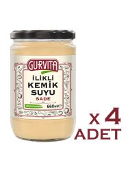 Gurvita İlikli Kemik Suyu Sade 660 Ml 4' lü