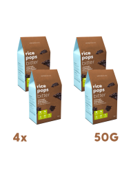 4 Paket Glutensiz Vegan Rice Pops Bitter Kakaolu Karabuğdaylı Pirinç Patlakları 50G