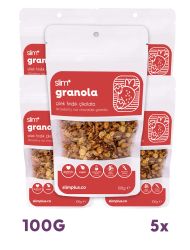 5 Paket Çikolata Çilek Fındık Glutensiz İlave Şekersiz Vegan Granola 100gr