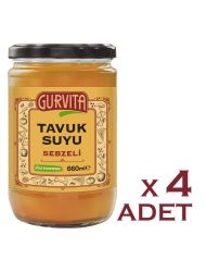 Gurvita Tavuk Suyu Sebzeli 660 Ml 4'lü