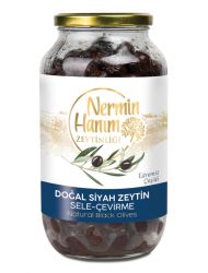 Nermin Hanım Edremit Siyah Sele Çevirme Zeytin Doğal Fermente 1500 cc