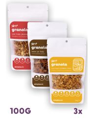 3'lü Paket Glutensiz Vegan İlave Şekersiz Granola Mix 100 gr