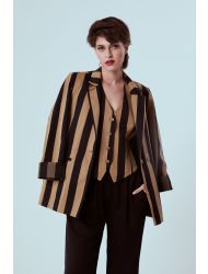 GİYİ BLAZER IN BLACK&BEIGE STRIPES L/XL