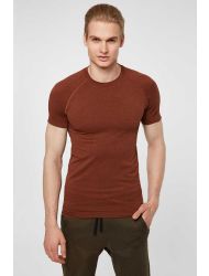 Jerf Binic Melanj Efektli Regular Fit T-Shirt Kahve