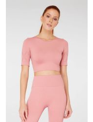 Jerf Naples Kısa Kol Crop Top Econyl Pembe