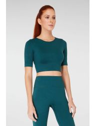 Jerf Naples Kısa Kol Crop Top Econyl Yeşil