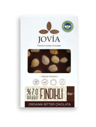 JOVİA ÇİKOLATA Organik Çikolata-%70 Bitter Fındıklı 85 Gr