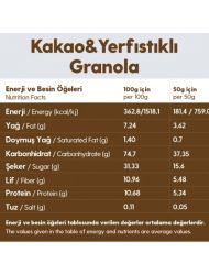 5 Paket Kakao Yer Fıstığı Glutensiz İlave Şekersiz Vegan Granola 100gr