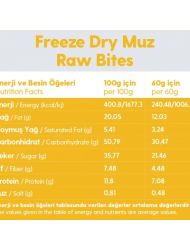 10 Paket Freeze Dry Muz Kaplı Glutensiz Vegan Yerfıstıklı Hurma Topları Raw Bites 60gr