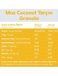 10 Paket Muz Tarçın Hindistan Cevizi Glutensiz İlave Şekersiz Vegan Granola 100gr