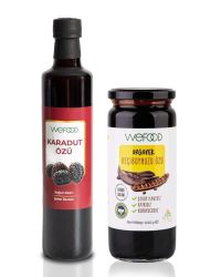 Wefood Karadut Özü 700 gr (Soğuk Sıkım) + Wefood Organik Keçiboynuzu Özü 640 gr (Soğuk Sıkım)