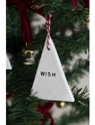 Yılbaşı El Yapımı Seramik 3 lü Çam Ağacı Süsü Noel Joy Wish